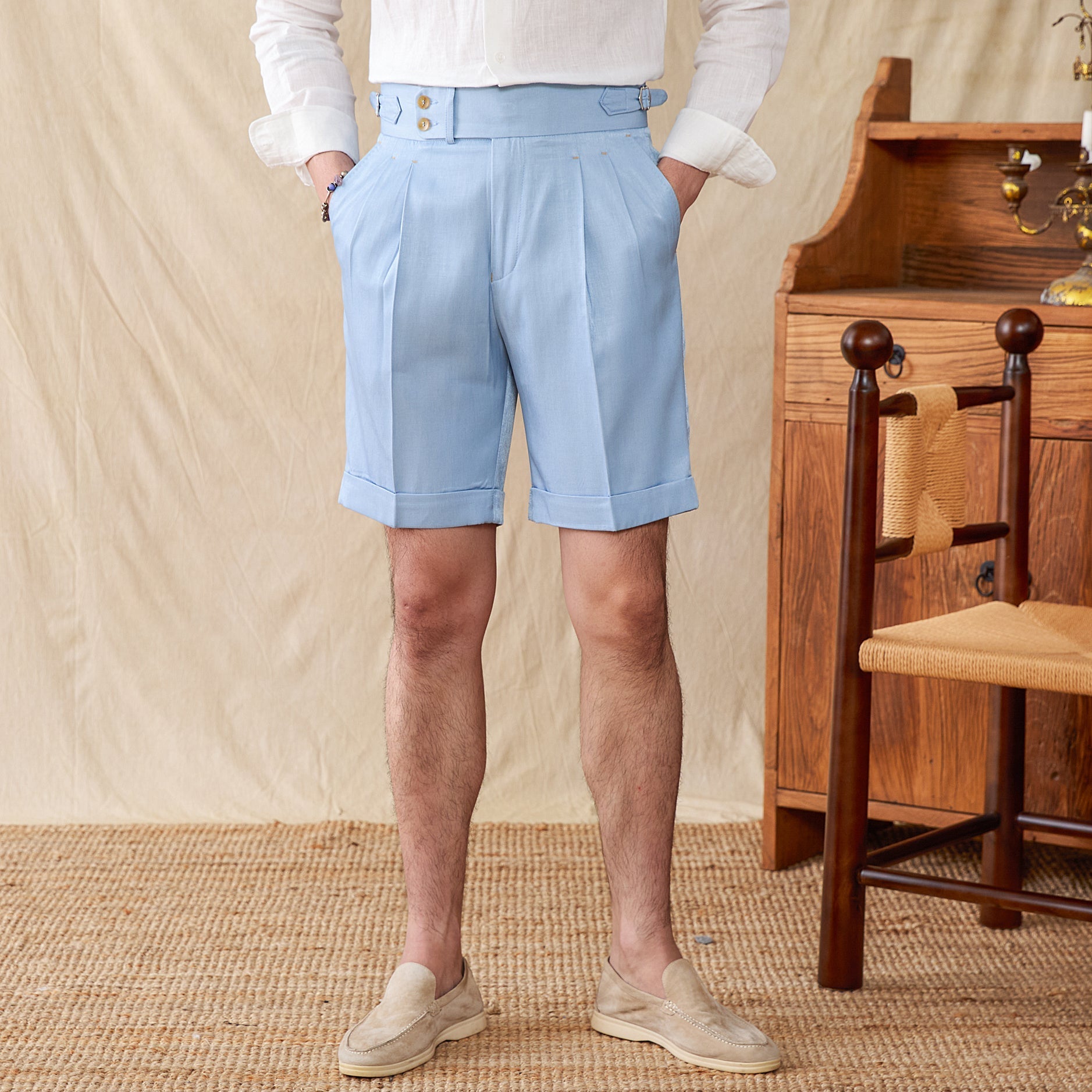 Seville™ | Baumwollmischung Plissee-Shorts