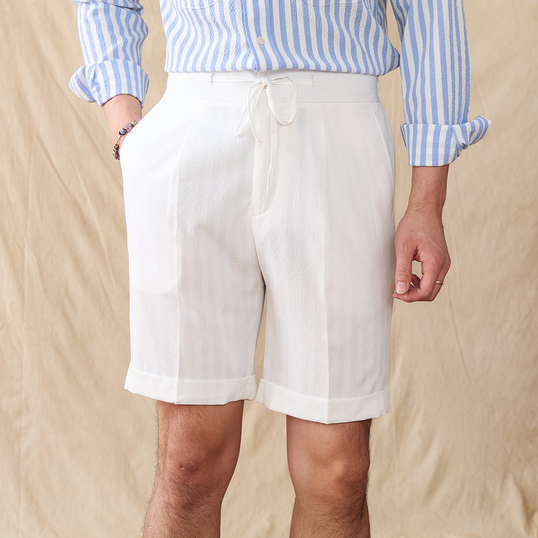 Amalfi™ | Gestreifte Seersucker Plissee-Shorts